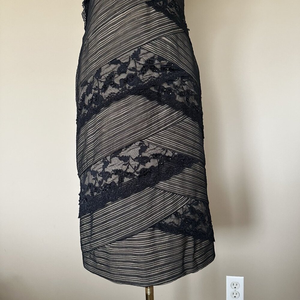 Marina Black Lace Little Black Dress Women 6 Beaded Cocktail Black Tie Wedding - Picture 6 of 9